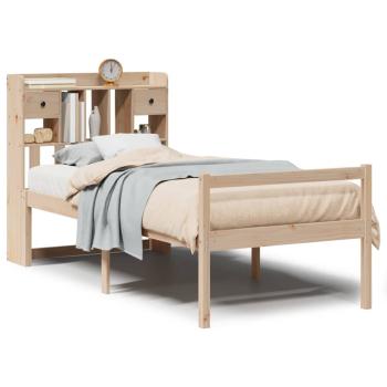 Massivholzbett mit Regal ohne Matratze 90x190 cm Kiefer