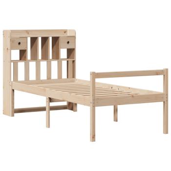 Massivholzbett mit Regal ohne Matratze 90x190 cm Kiefer