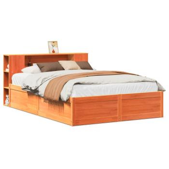 Massivholzbett ohne Matratze Wachsbraun 140x190 cm Kiefernholz