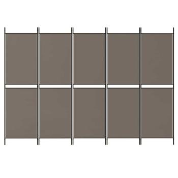5-tlg. Paravent Anthrazit 250x220 cm Stoff