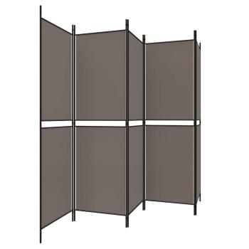 5-tlg. Paravent Anthrazit 250x220 cm Stoff