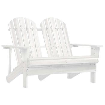 ARDEBO.de - 2-Sitzer Adirondack-Gartenbank Massivholz Tanne Weiß