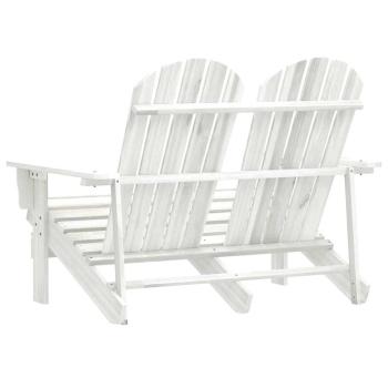 2-Sitzer Adirondack-Gartenbank Massivholz Tanne Weiß