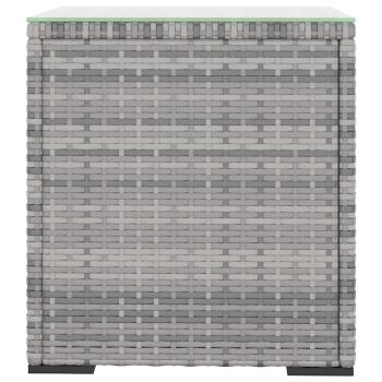 Beistelltisch Grau 40x37x40,5 cm Poly Rattan und Hartglas
