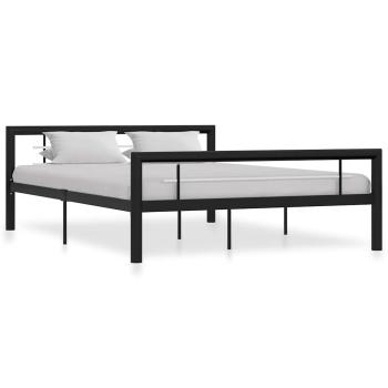 ARDEBO.de - Bettgestell Schwarz und Weiß Metall 140×200 cm