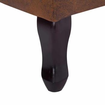 Chesterfield-Sessel und Fu?hocker Braun Wildleder-Optik