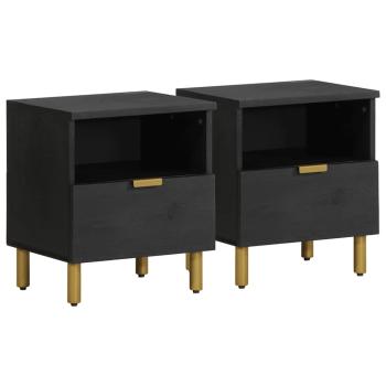 ARDEBO.de - Nachttisch Schwarz 40x33x46 cm Holzwerkstoff