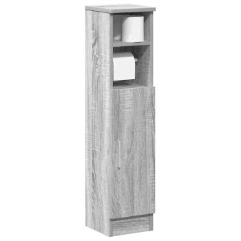 ARDEBO.de - Badezimmerschrank mit Rollenhalter Grau Sonoma 20,5x22x90 cm