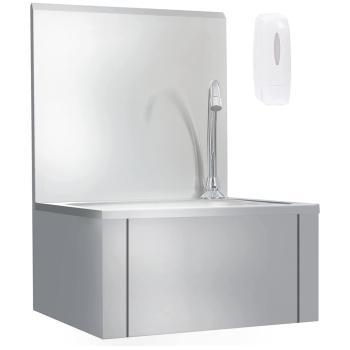 ARDEBO.de - Handwaschbecken mit Wasserhahn und Seifenspender Edelstahl