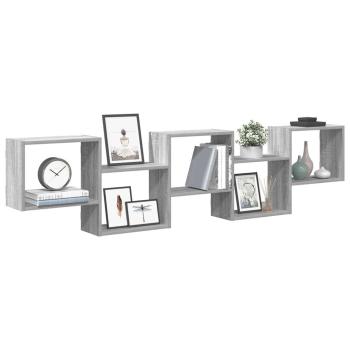 ARDEBO.de - W?rfelregal 5 F?cher Grau Sonoma Holzwerkstoff