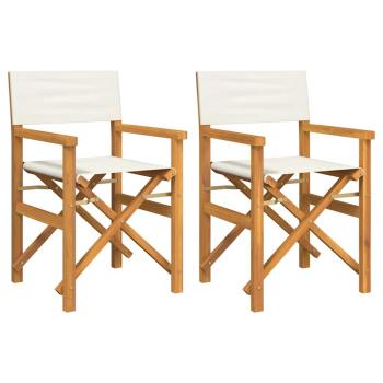 Regiest?hle 2 Stk. Klappbar Creme Massivholz Teak