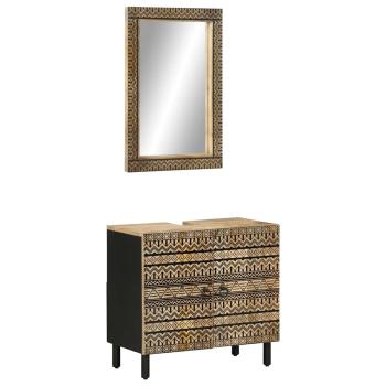 ARDEBO.de - 2-tlg. Badmöbel-Set Massivholz Mango