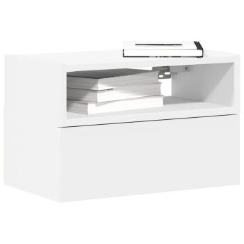 ARDEBO.de - Wand-Nachttisch Weiß 45x26x28,5 cm