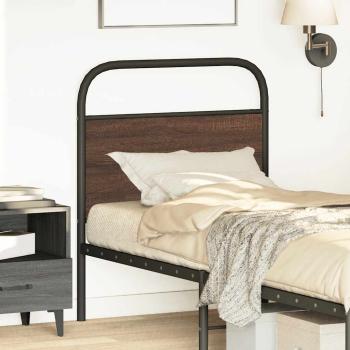 Ersatz-Kopfteil Braun Eichen-Optik 75 cm Stahl und Holzwerkstoff