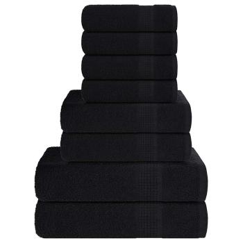 ARDEBO.de - 8-tlg. Handtuch-Set FROGN Schwarz 360 g/m²