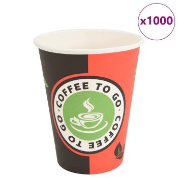 ARDEBO.de - Pappbecher 1000 Stk. 12oz 300ml Rot und Schwarz