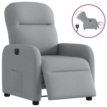 ARDEBO.de - Relaxsessel Elektrisch Hellgrau Stoff