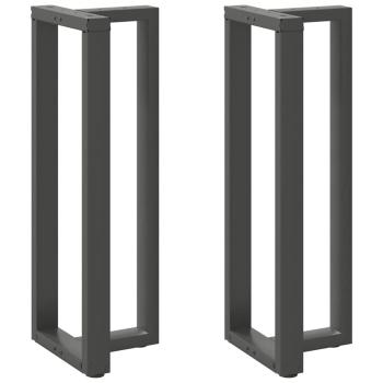 ARDEBO.de - Bartischbeine T-Form 2 Stk. Anthrazit 40x35x(110-111) cm Stahl
