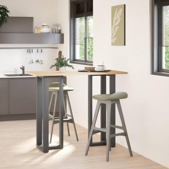 ARDEBO.de - Bartischbeine T-Form 2 Stk. Anthrazit 50x35x(110-111) cm Stahl
