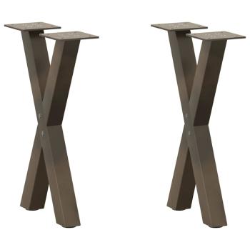Couchtischbeine X-Form 2 Stk. Naturstahl 38x(42-43) cm Stahl