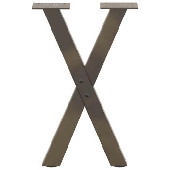 Couchtischbeine X-Form 2 Stk. Naturstahl 38x(42-43) cm Stahl