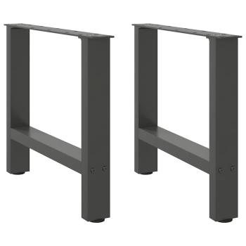 ARDEBO.de - Couchtischbeine Anthrazit 2 Stk. 60x(42-43) cm Stahl