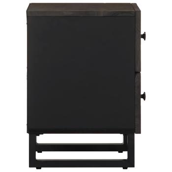Nachttische 2 Stk. Schwarz 40x33x46 cm Massivholz Mango
