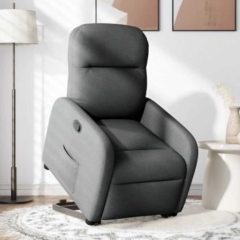 Relaxsessel mit Aufstehhilfe Dunkelgrau Stoff