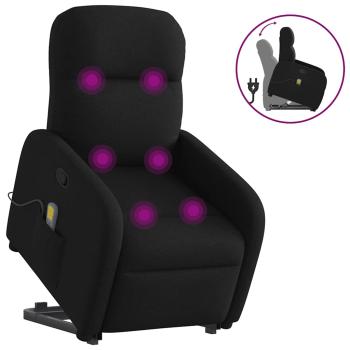 ARDEBO.de - Massagesessel mit Aufstehhilfe Schwarz Stoff