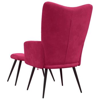 Relaxsessel mit Hocker Weinrot Samt