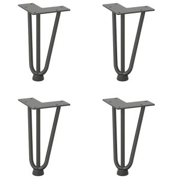 Haarnadelbeine für Couchtisch 4 Stk. Anthrazit 20 cm Massivstahl