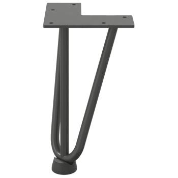 Haarnadelbeine für Couchtisch 4 Stk. Anthrazit 20 cm Massivstahl