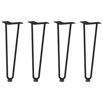 Haarnadelbeine für Couchtisch 4 Stk. Schwarz 42 cm Massivstahl