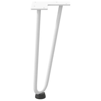 Haarnadelbeine für Couchtisch 4 Stk. Weiß 30 cm Massivstahl