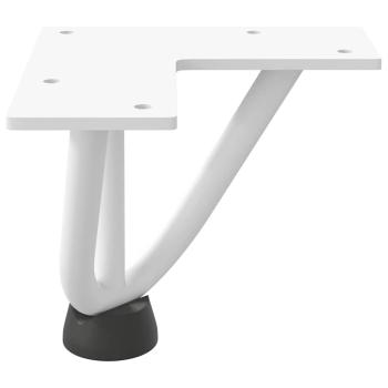 Haarnadelbeine für Couchtisch 4 Stk. Weiß 10 cm Massivstahl