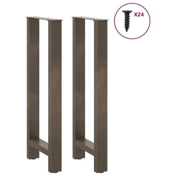 Bartischbeine Naturstahl 2 Stk. 50x(100-101) cm Stahl