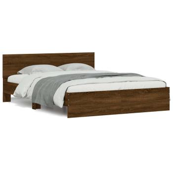Bettgestell mit Kopfteil Braun Eichen-Optik 140x190 cm