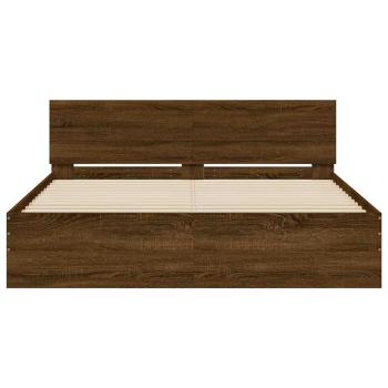 Bettgestell mit Kopfteil Braun Eichen-Optik 140x190 cm