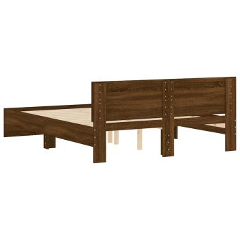 Bettgestell mit Kopfteil Braun Eichen-Optik 140x190 cm
