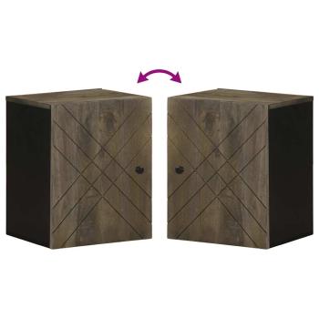Bad-Wandschrank Schwarz 38x33x48 cm Massivholz Mango