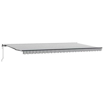 Markise Automatisch Anthrazit und Weiß 600x300 cm