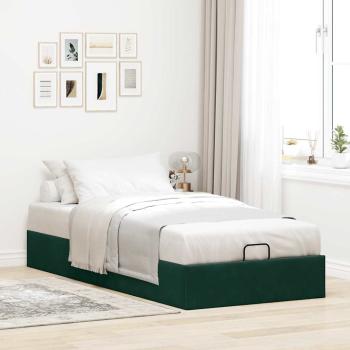 Ottoman-Bett ohne Matratze Dunkelgrün 90x190 cm Samt