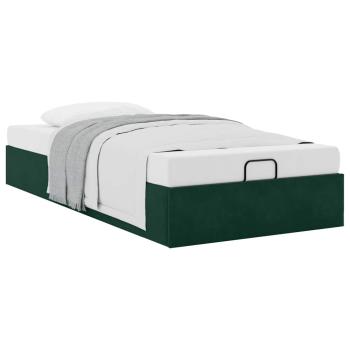 Ottoman-Bett ohne Matratze Dunkelgrün 90x190 cm Samt