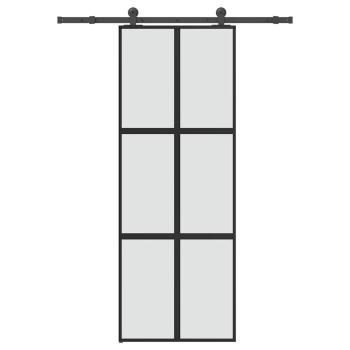 Schiebetür mit Beschlag 76x205 cm Hartglas & Aluminium