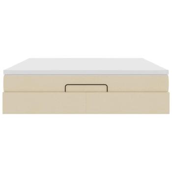 Ottoman-Bett mit Matratze Creme 180x200 cm Stoff