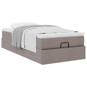 Ottoman-Bett mit Matratze Taupe 80x200 cm Stoff