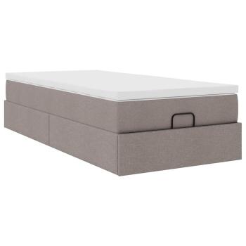 Ottoman-Bett mit Matratze Taupe 80x200 cm Stoff