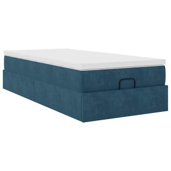 Ottoman-Bett mit Matratze Dunkelblau 80x200 cm Samt