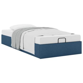 Ottoman-Bett ohne Matratze Blau 90x190 cm Stoff