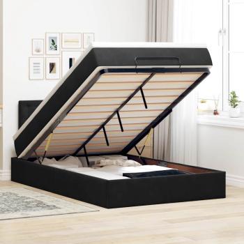 ARDEBO.de - Ottoman-Bett mit Matratze Schwarz 120x190 cm Samt